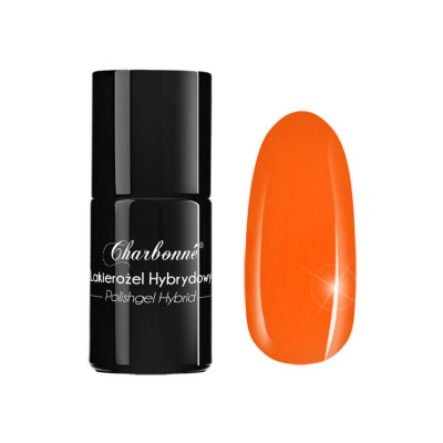 Lakier Hybrydowy CHARBONNE 15 ml kolor 072 neonowy ciemny pomarańcz