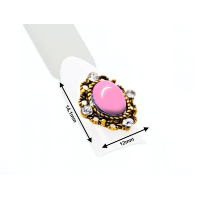 Biżuteria na paznokcie, ozdoba biżu WIĘKSZA wzór nr10 różowa opalizująca 1szt