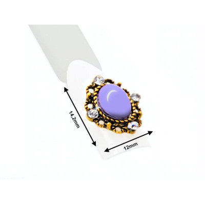 Biżuteria na paznokcie, ozdoba biżu WIĘKSZA wzór nr10 fioletowa 1szt