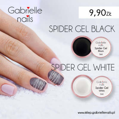 Żel LED/UV spider czarny Spider Gel Black Gabrielle Nails