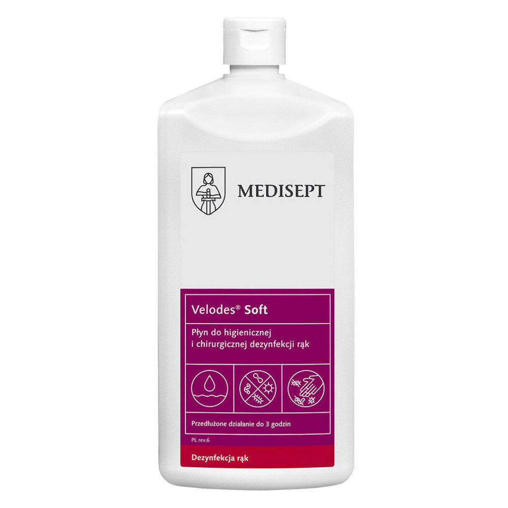 MEDISEPT Velodes Soft Płyn do higienicznej i chirurgicznej dezynfekcji rąk 500ml