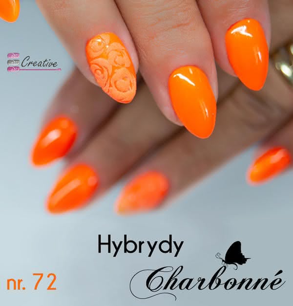 Pomarańczowe paznokcie hybrydowe